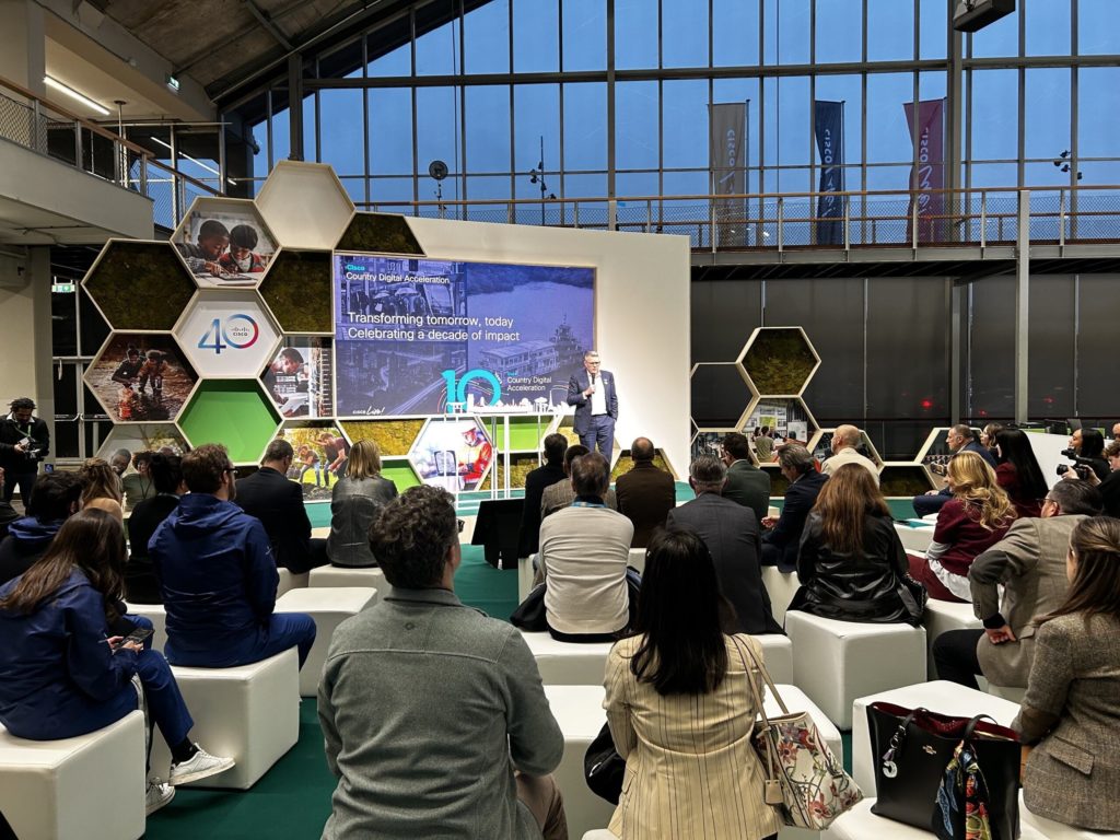 Image of the Purpose Pavilion Theater at Cisco Live. 
