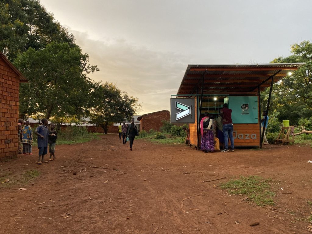 Image of solar powered hub in an African village