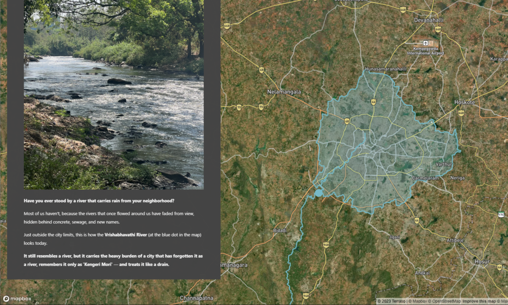 A map with a photo and story.