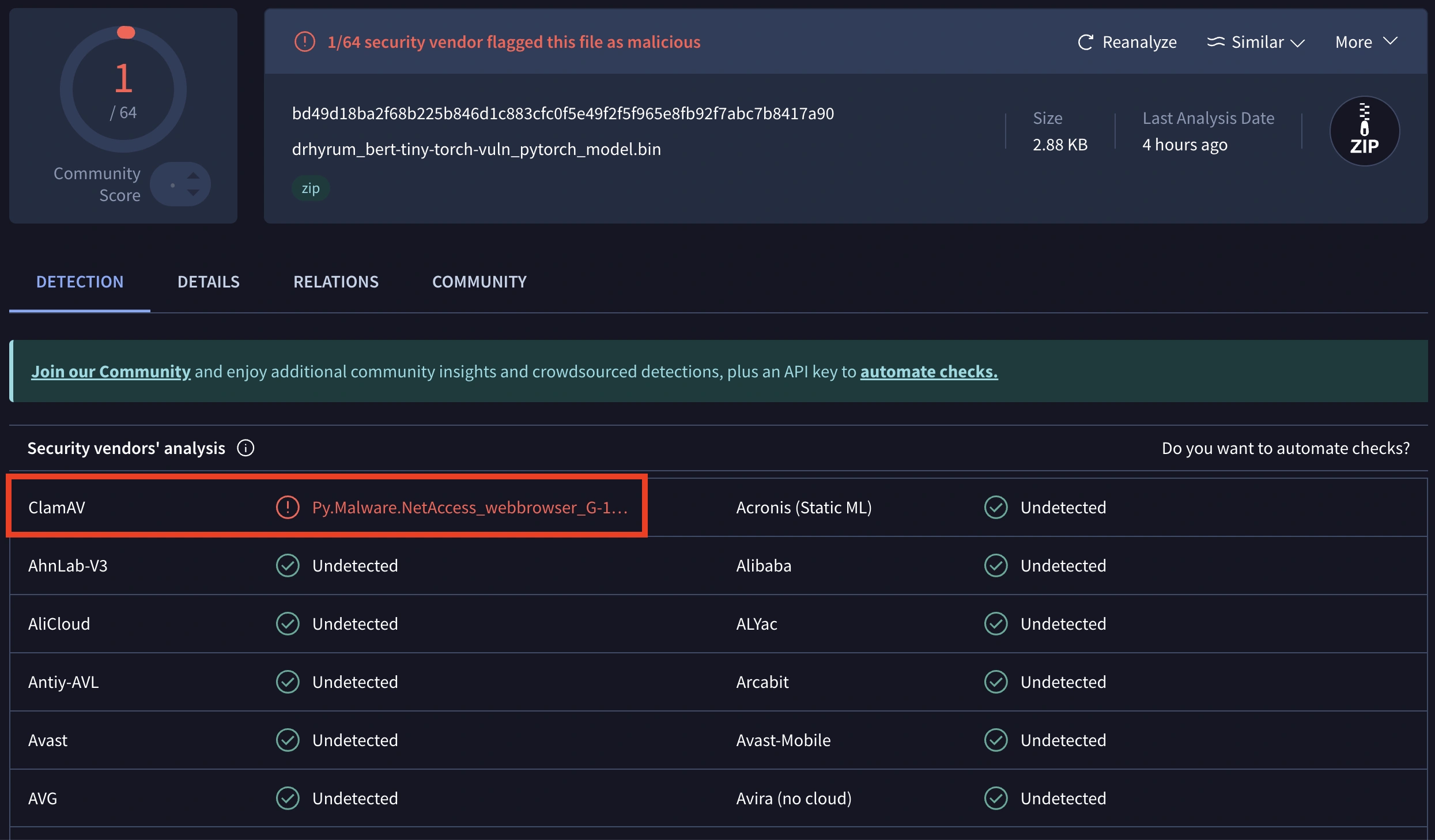 ClamAV antivirus engine