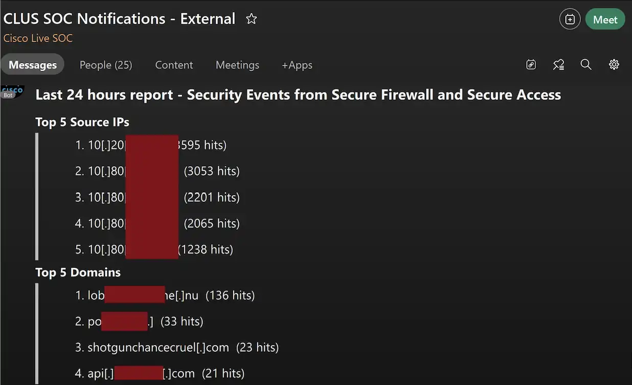 Cisco Live US SOC notifications