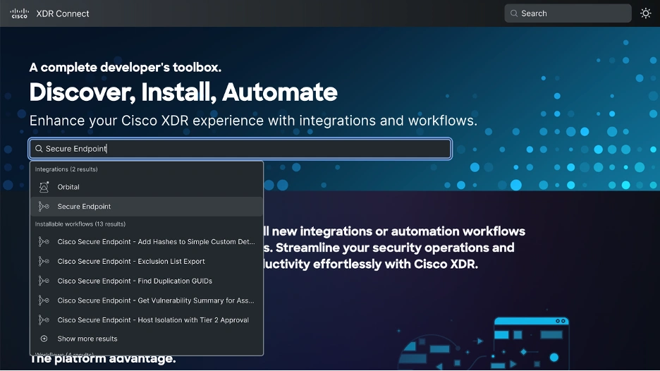 XDR Connect developers toolbox, secure endpoint