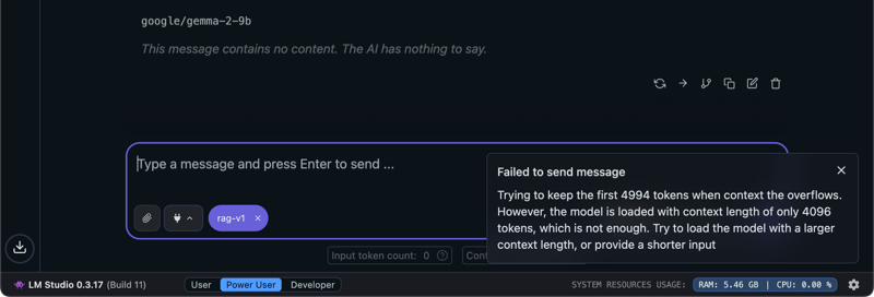 AI Failure! Context length issue