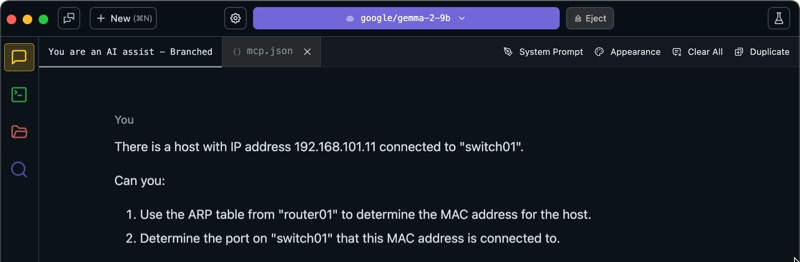 Prompt asking a multi-step question of the LLM.