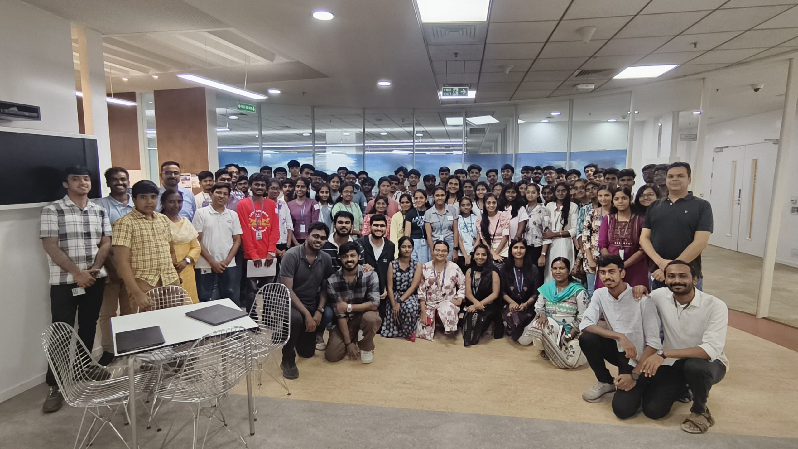 A group of Cisco interns standing together for a group photo. 