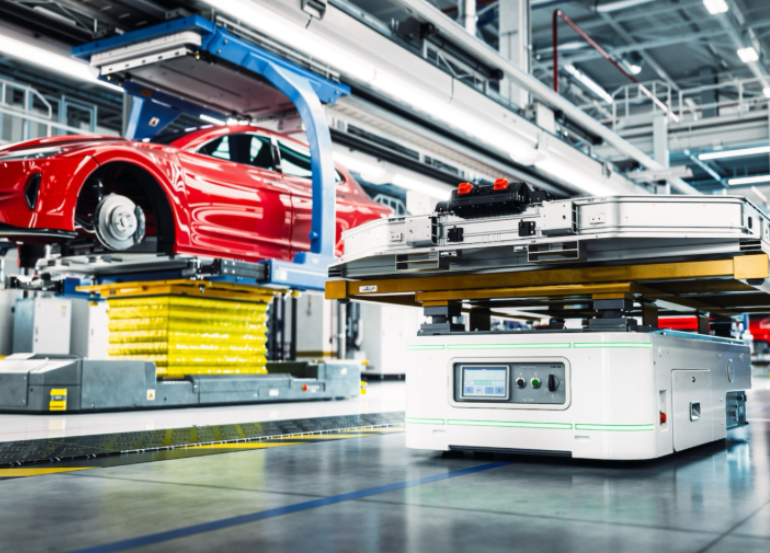 Automated Guided Vehicle (AGV) in Automotive Manufacturing Plant