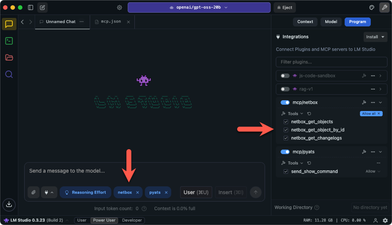 NetBox MCP server added to LMStudio