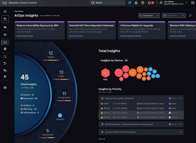 Security Cloud Control, AIOps Insights dashboard