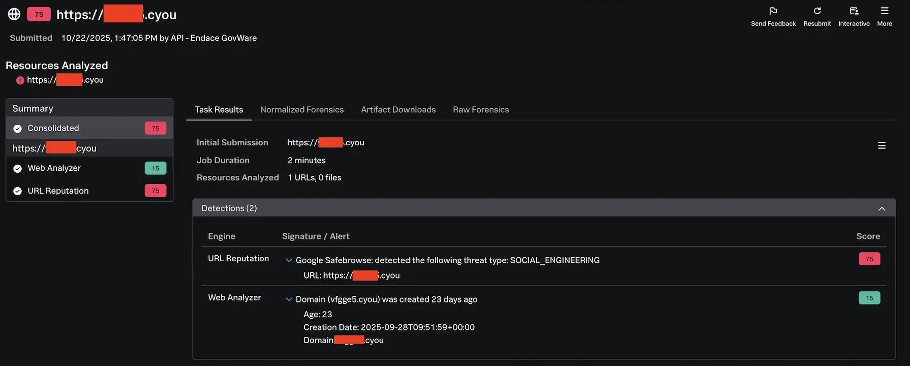 Slunk Attack Analyzer resources analyzed