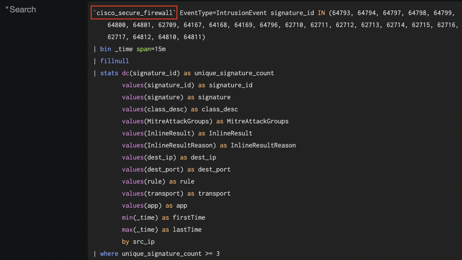 Cisco secure firewall macro