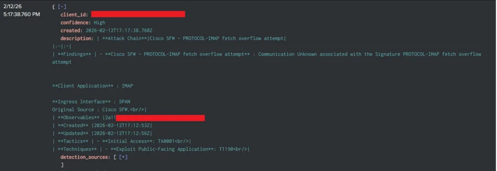 XDR Incident Entry Ingested Via CSC TA