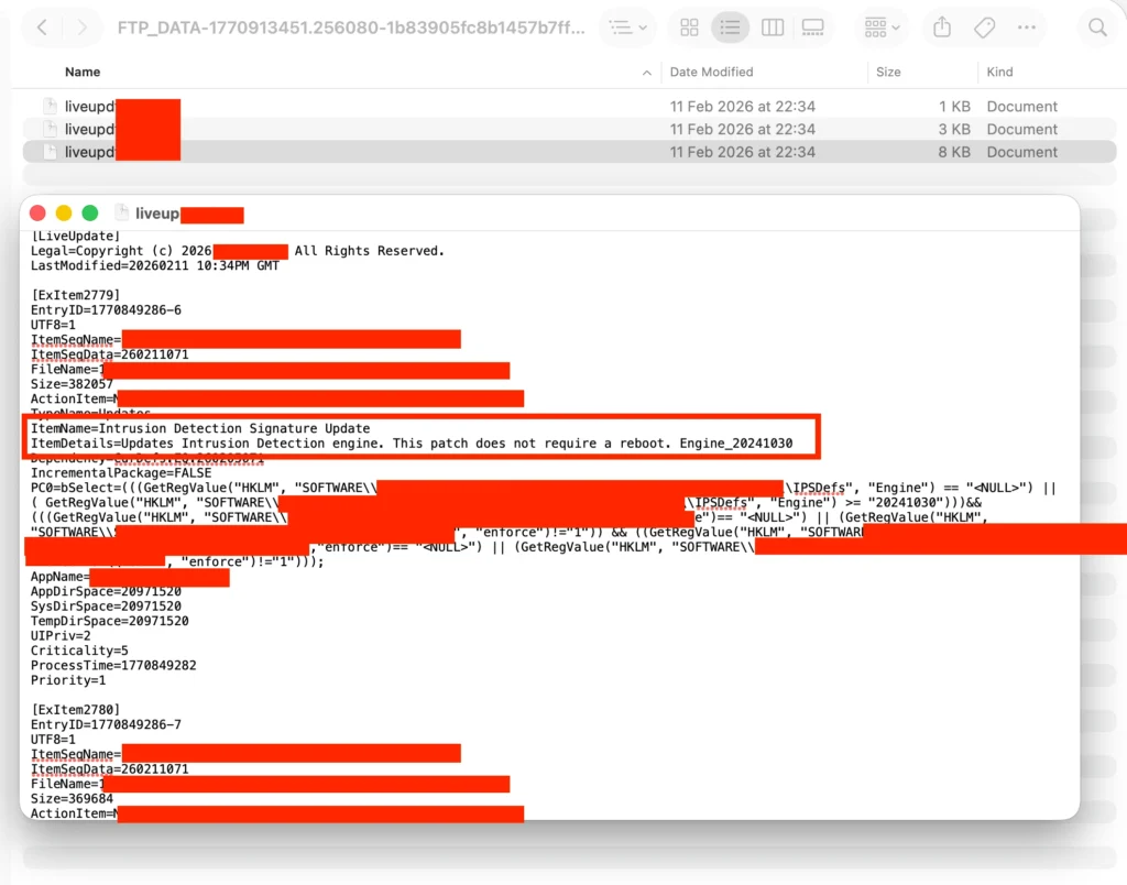 ZIP file content analysis
