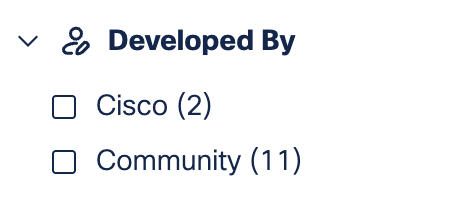 "Developed by" filters on the MCP catalog