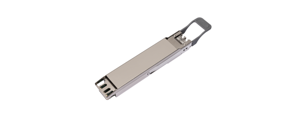 Cisco QSFP-DD 800G ZR/ZR+ coherent pluggable Alt text: An image of the Cisco QSFP-DD 800G ZR/ZR+ coherent pluggable, a slim, silver, rectangular device.