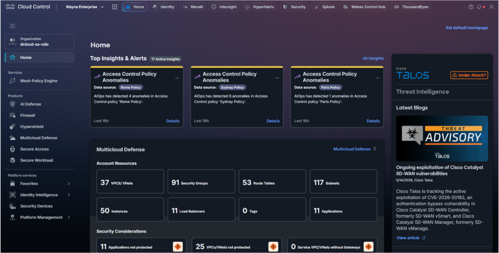 Bringing security into Cisco Cloud Control