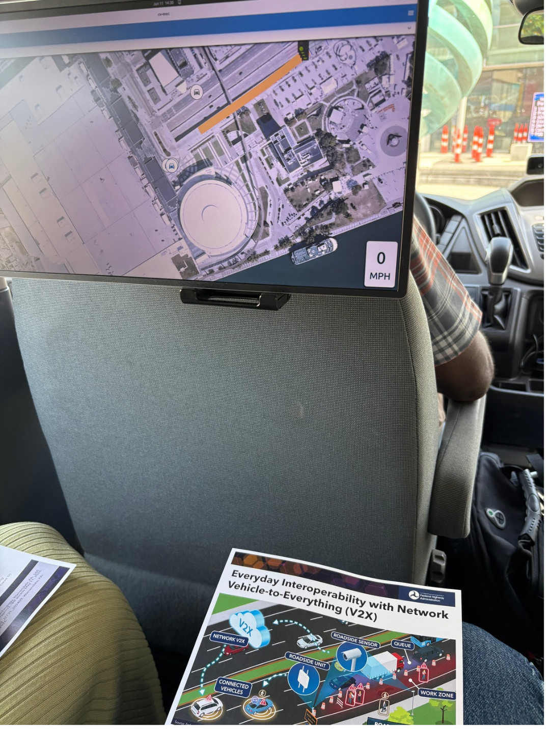 Vehicle-to-everything technology inside transit van