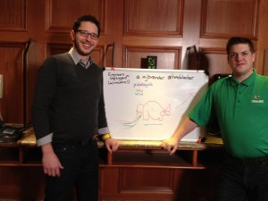 Matthew Brender (EMC) and Hans De Leenheer (Veeam) Talk Big Data with a Rhinocorn.