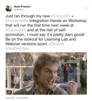 Example NetDevOps Post from Twitter