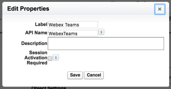 Webex Teams edit properties