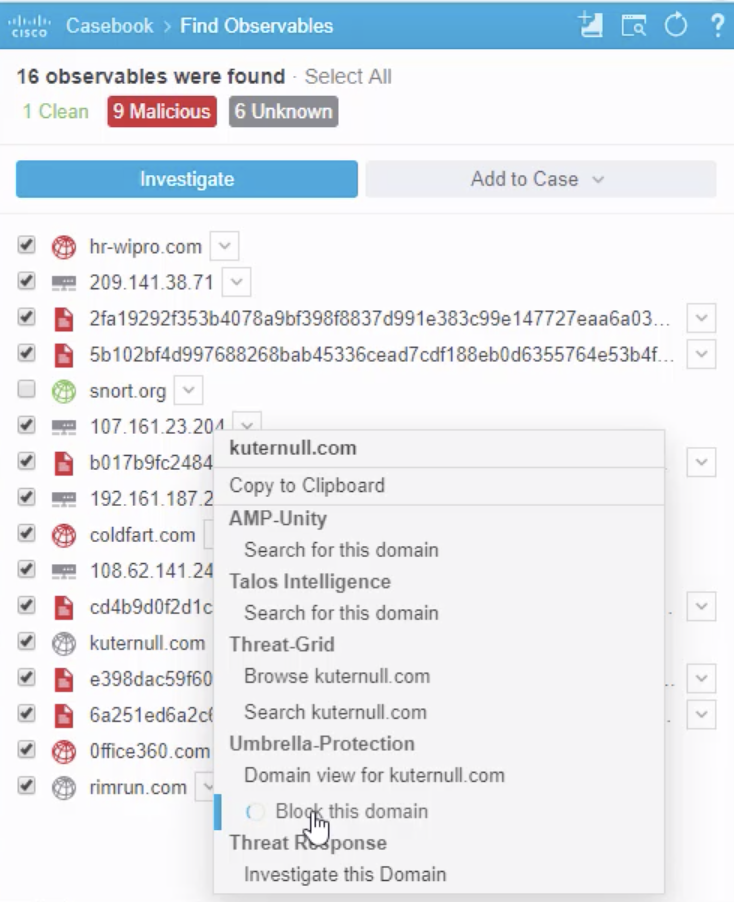 Block The Domain With Umbrella