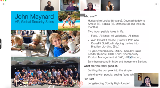 John Maynard's introductory slide for the team.