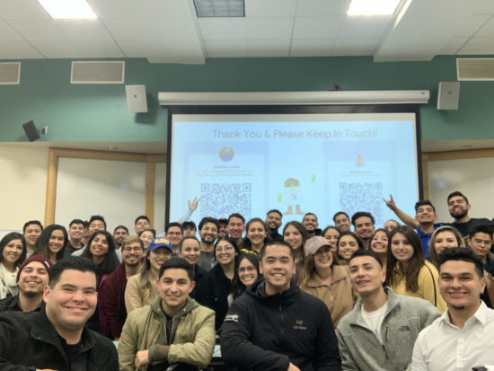 Jonathan standing with many Early in Career peers.