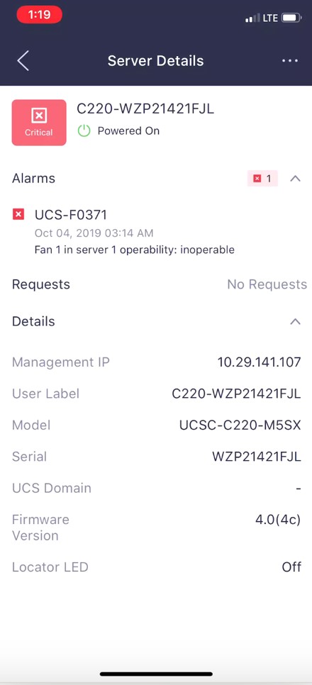Intersight Mobile App server location details