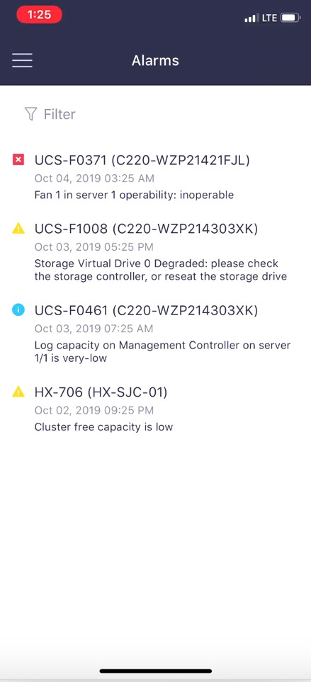Intersight Mobile App request alerts