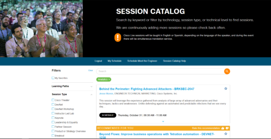 Cisco Live Cancun scheduler