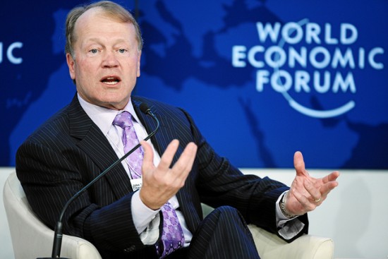 Cisco Chairman and CEO John Chambers speaks during the session 'The Global Business Context' at the WEF Annual Meeting in 2012. Photo: World Economic Forum 