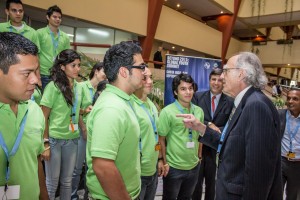 Howard wtih NetAcad students at BYND 2015. Also in this photo: Ravi Lingam, Manager, Sales Business Development, Central America, and Gustavo Sorgente, Managing Director, Sales, CANSAC.