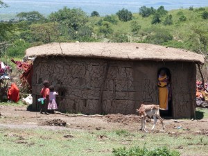 Traditional Masai home in Sekenani, Masai Mara. The village has no electricity or running water, but the nearby community IT center is giving people new options and opportunities. (One villager even mastered Spanish online at the center.)