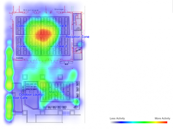 Cisco CMX in Action at the 1st Annual UCSB Beachside Hackathon Heatmap4
