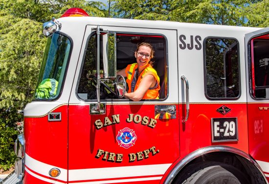 Jennifer in a Fire Truck