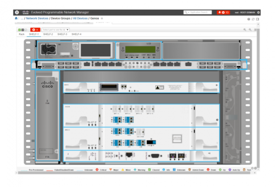 The Cisco EPN Manager Chassis View