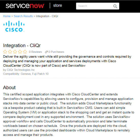 SNOW App Stor with CliQr Logo