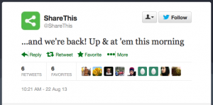 ShareThis regains control Aug 22