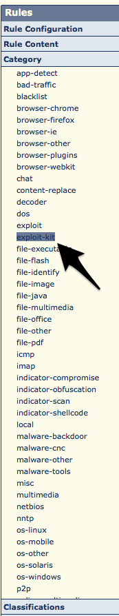 Sourcefire Defense Center EP Rules
