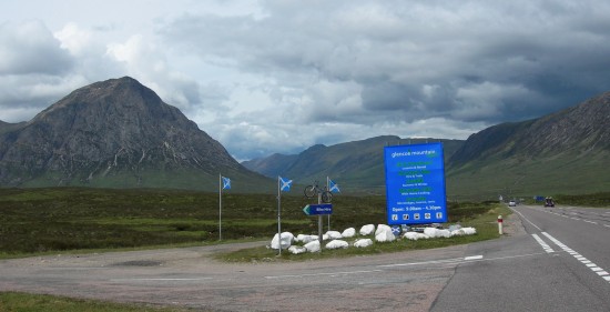 One of the Glencoe Mountains - Buachaille Etive Mor - from the Entrance to Glencoe Mountain Resort